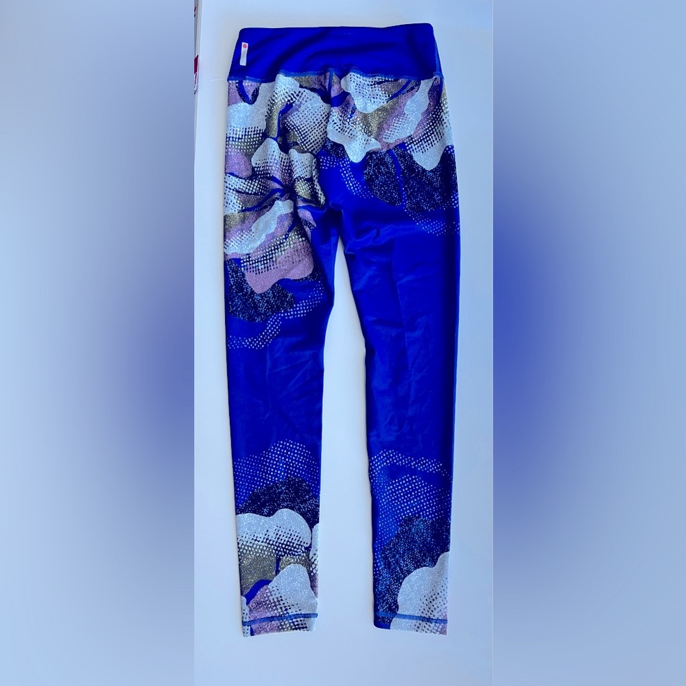 (NEW) Women's Zella Blue Ultra Flower Slim Fit Leggings - XS/TP